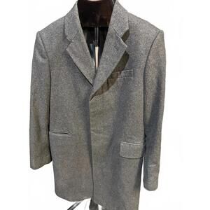 Men’s Charcoal Wool Blend Overcoat Medium